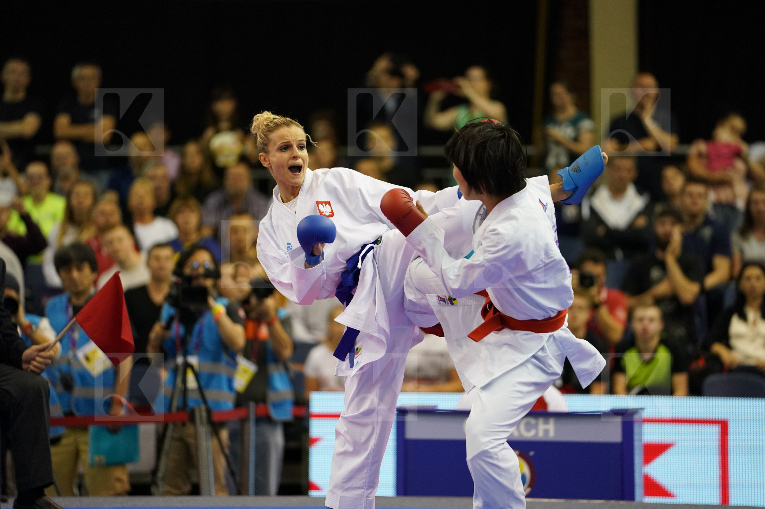 Female Kumite -50kg Japan Miyahara Miho Nowakowska Madgalena Poland